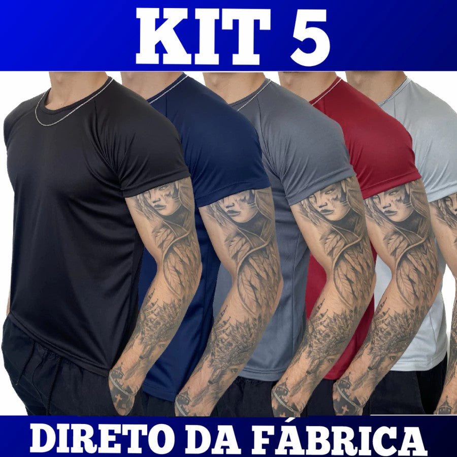 Kit de 5 camisetas Dry Fit para hombre