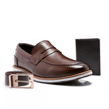 Conjunto de mocasines Millennium + cinturón + cartera 