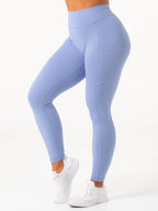 Leggings NKD V con bolsillo fruncido - Azul de ensueño
